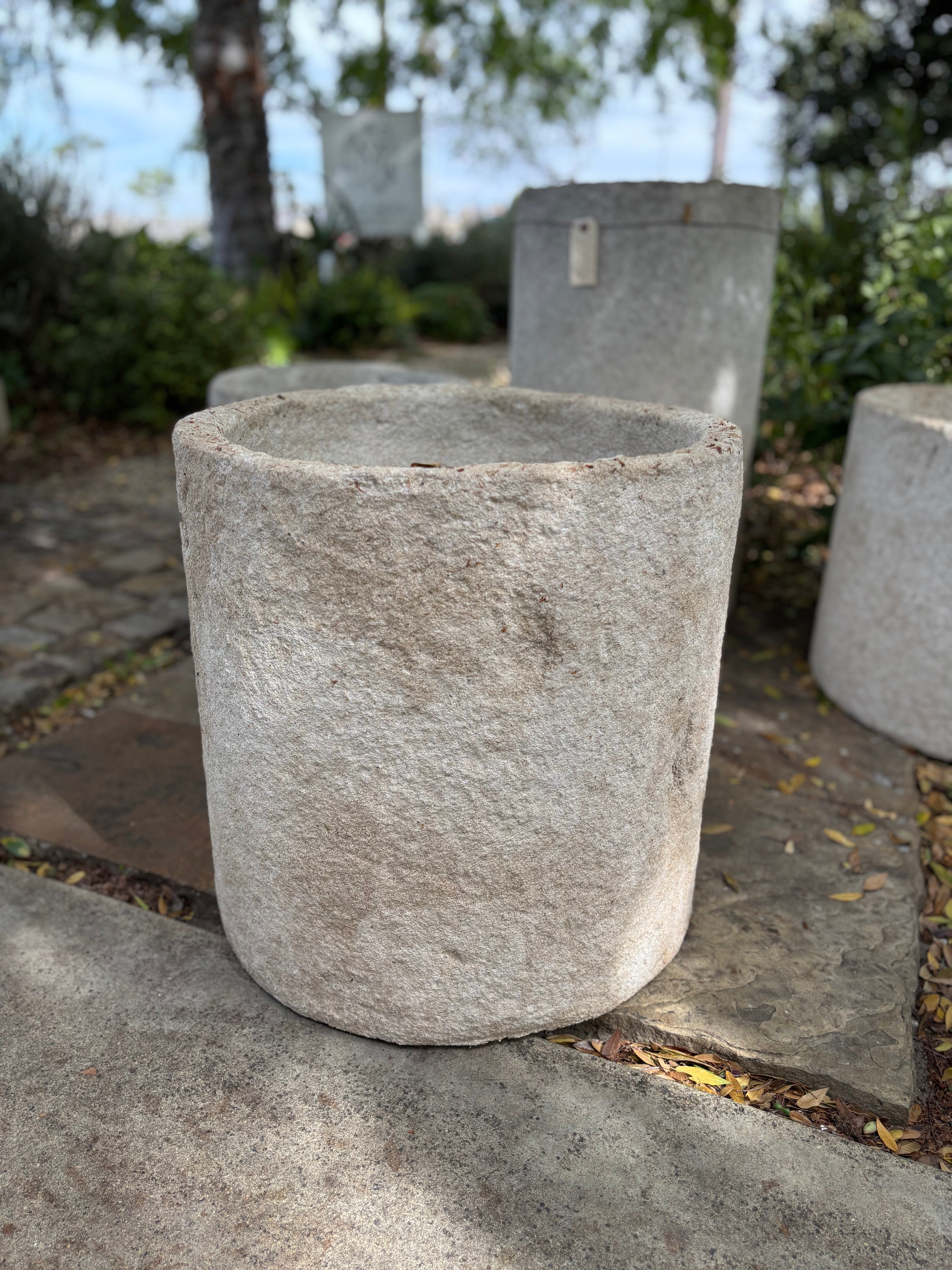 large stone planter pots Aged Stone Planters – Molly Wood Garden Design